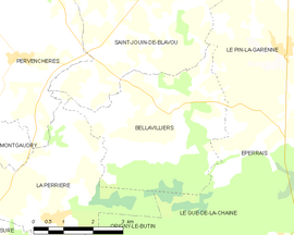 Mapa obce Bellavilliers
