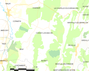 Poziția localității Chissey-lès-Mâcon