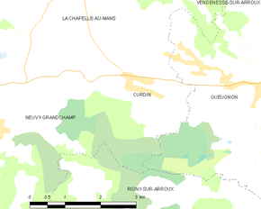 Poziția localității Curdin