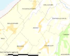 Mapa obce Assigny