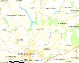 Mapa obce Exireuil