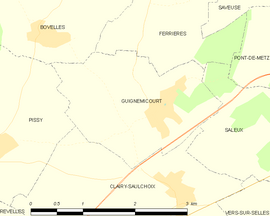 Mapa obce Guignemicourt