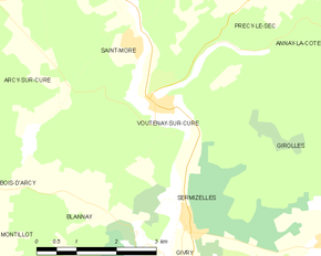 Poziția localității Voutenay-sur-Cure