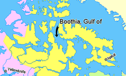 Harta care indică Golful Boothia, Nunavut, Canada.png