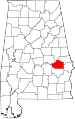 Mapa del estado que destaca el condado de Macon