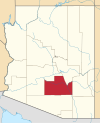 Mapa de Arizona con la ubicación del condado de Pinal