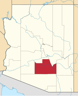 Karte von Arizona mit Hervorhebung des Pinal County