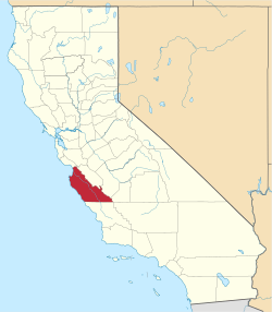 map of California highlighting Monterey County
