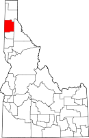 Placering i delstaten Idaho.