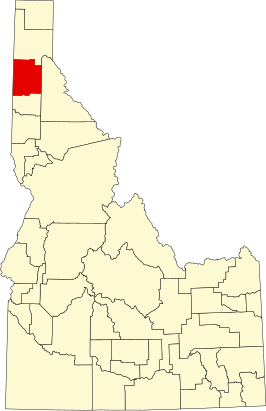 Locatie van Kootenai County in Idaho