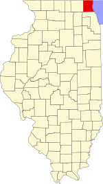 Lake County'nin Illinois'deki konumu