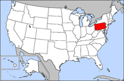250px Map of USA highlighting Pennsylvania