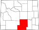 Map of Wyoming highlighting Carbon County