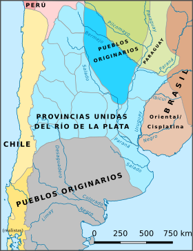 Localização de Províncias Unidas do Rio da Prata