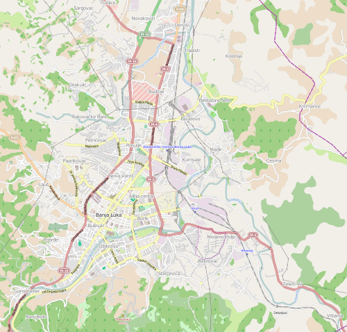 Banja Luka na mapi Banje Luke