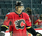 Matthew Lombardi was a member of the Flames since his NHL debut in 2003 until traded to Phoenix in 2009. Matthew Lombardi.JPG