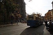 Oldtimerbus zur Verbindung Max-Weber-Platz und das MVG-Museum zum 10-jährigen Bestehen des Museums. Aufnahme am Johannisplatz.