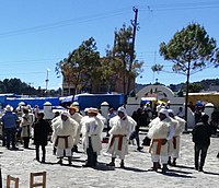 San Juan Chamula elizaren mayordomoak.