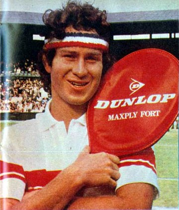 McEnroe in a Dunlop advertisement published on El Gráfico, 1981