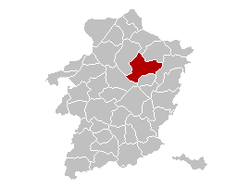 Ligging van die voormalige munisipaliteit Meeuwen-Gruitrode in die provinsie Limburg