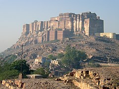 El fuerte de Mehrangarh en Jodhpur fue construido por Rao Jodha en 1459