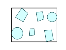 A series of geometric shapes enclosed by its minimum bounding rectangle Minimum bounding rectangle.svg