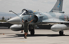 Un Mirage 2000-5 appartenant à l'escadron 1/2 Cigognes de l'Armée de l'air française.
