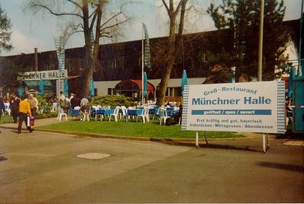 The huge bavarian-style restaurant, Münchener halle at the fair ground is almost a tourist attraction itself