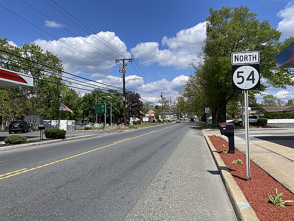 View north along Route 54 at CR 559 in Hammonton