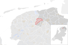 Locatie van de gemeente Grootegast (gemeentegrenzen CBS 2016)
