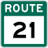 Route 21 Schild