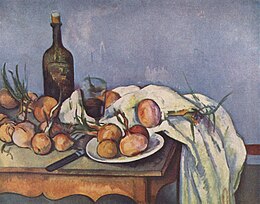 Nature morte aux oignons, de Paul Cézanne, musée d'Orsay, Yorck.jpg