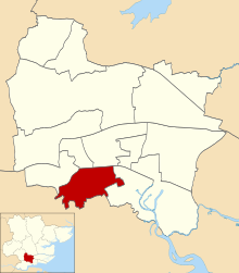 Location of Nethermayne ward Nethermayne ward in Basildon 1979.svg