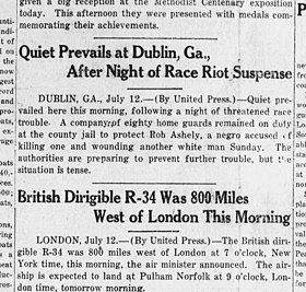 Mediedekning av Dublin-opprøret i Georgia i 1919