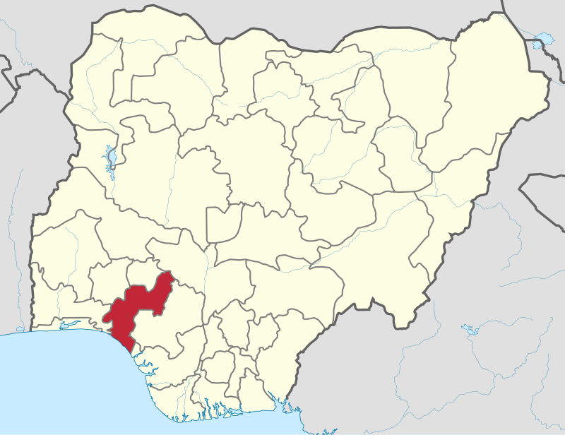 Location of Ondo State in Nigeria