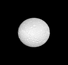 Ellipsoid Mimas, aufgenommen am 14. Oktober 2009 aus 273.000 km Entfernung von Cassini.