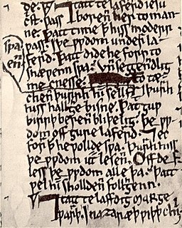 <i>Ormulum</i> 12th century book of Middle English homilies