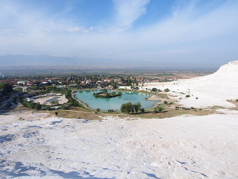 File:Overlooking Pamukkale Village from the Travertines - 2014.10 - panoramio.jpg