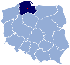 Localização de Kościerzyna na Polónia