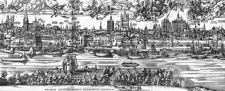 Imperial present: city panorama of the imperial city of Cologne (1531) Panorama Koln.jpg