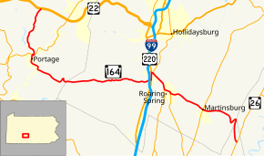 Pennsylvania Route 164 map.svg