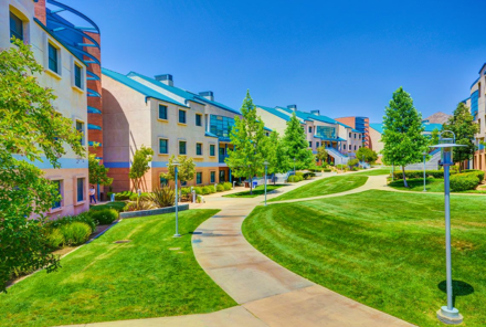 The Pentland Hills Residence Hall features suite-style housing in the northeastern part of campus.