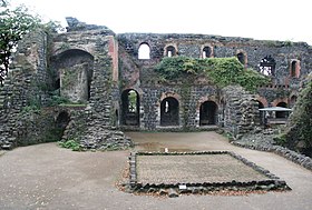 Ruins of the Kaiserpfalz in Düsseldorf-Kaiserswerth, western front (interior view)