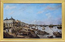 Vue d'une partie des quais de Bordeaux au XIXe siècle. Des nombreux bateaux attendent d'accoster.
