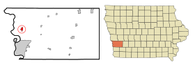 Pottawattamie County Iowa Incorporated and Unincorporated areas Crescent Highlighted.svg