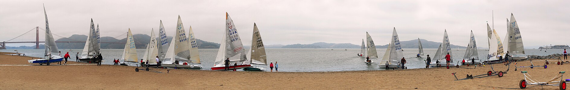 Preparation for schooner race, San Francisco Bay