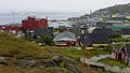 Pohled na domy v Qaqortoqu