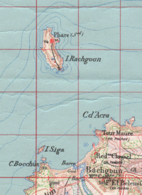 Topographical map of the region