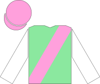 Frankel's racing colours, those of Prince Khalid Abdulla Racing silks of Khalid Abdullah.svg