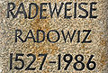 Inschrift Gedenkstein von Radeweise